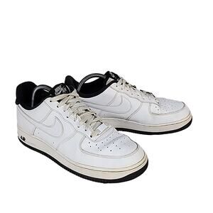 Nike Air Force One, AF1, White/Black Low Top Sneakers, Men's 8.5